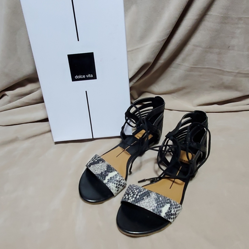 Black and snake print Dolce Vita Gladiator Sandals